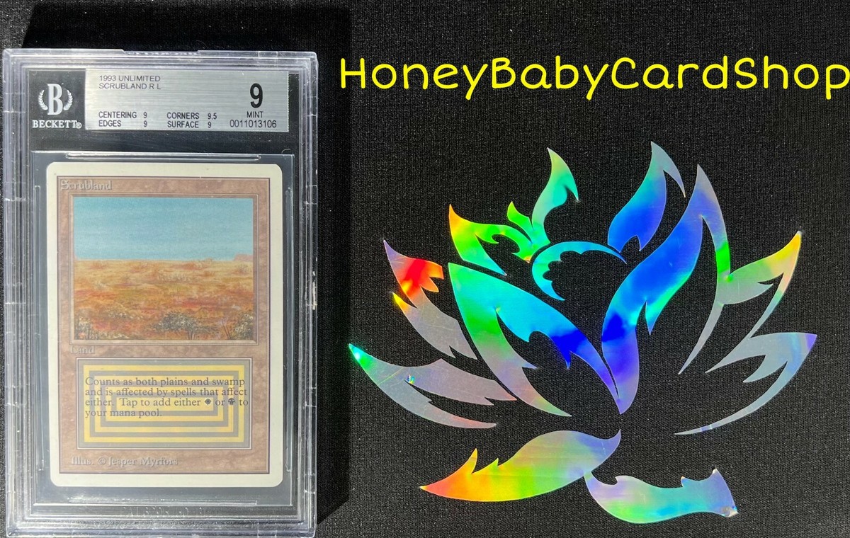 MTG Unlimited Edition 1993 Scrubland BGS 9.0Q+ (Quad+) MINT Old