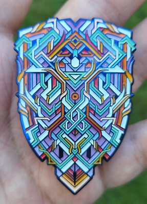 Medieval Blue Bulwark Aegis Braveheart Shield Art Pin /75 Greek Aztec Sword Axe