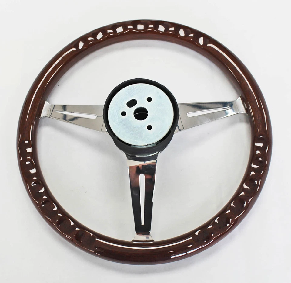 Buick Skylark GS 1969-1993 madera de caoba con volante Black Line 15" Foto 4 de 4