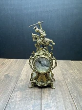 VINTAGE PORTUGAL Bronze Mantel Clock