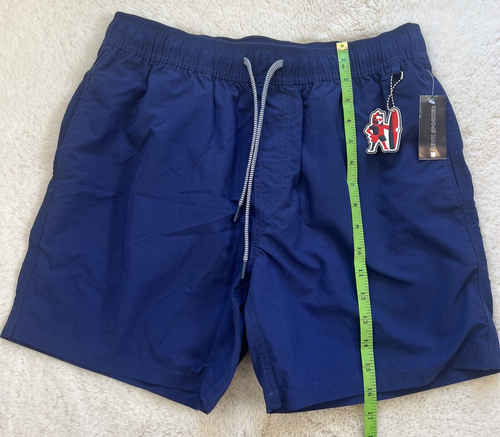 NWT REYN SPOONER Mens S Small Solid Blue Swim Trunks Shorts Elastic Waist - Picture 4 of 9