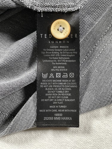 Ted Baker London Hawka polynosisches Poloshirt Herren Größe 4 grau preppy - Bild 9 von 10