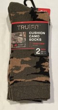 Tru Fit Men  s 2-pr Camo Crew Socks New