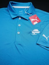 NEW! PUMA GOLF POLO SHIRT -M- BLUE TEAL SOFT POLY PERFORMANCE CASA LINDA OAKS