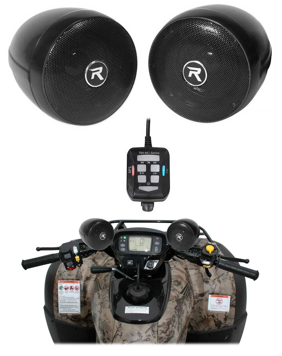 Rockville Bluetooth ATV Audio System w/ Handlebar Speakers For 