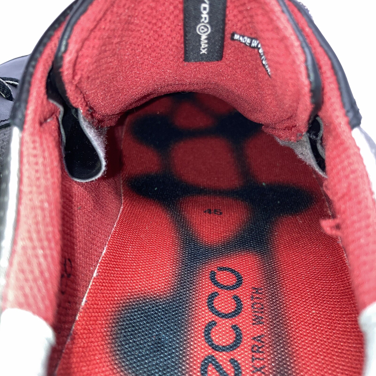 Ecco Base One Hydromax Leather Golf Shoes Cleat Men Sz 11-11.5 US/45 Wide VGUC