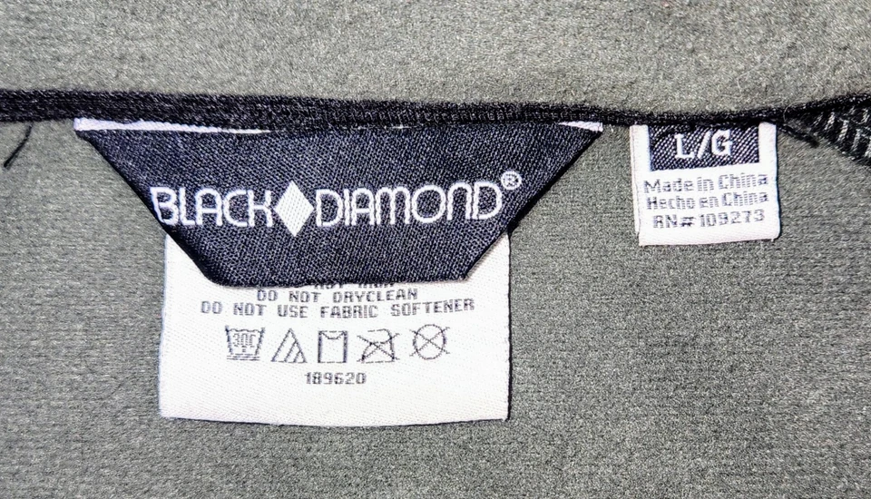 Black Diamond Jacket Mens Large Green Black Soft Shell Full Zip Casual Coat - Image 3 of 4