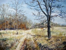 "Spring Arriving"  9 x 12 Original  Acrylic Landscape Painting Impressionism 