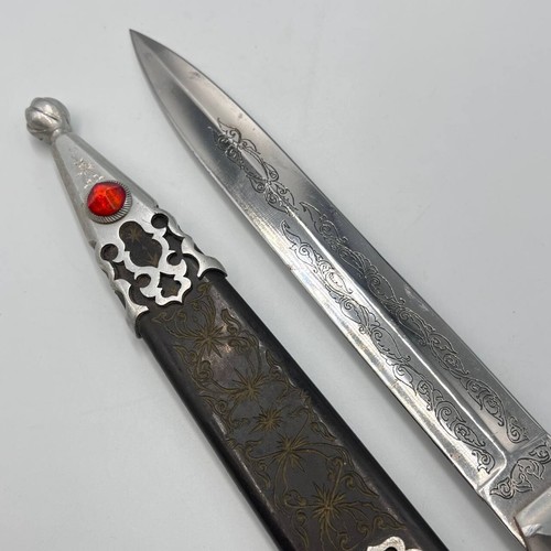 Vintage Handmade Decorative Knife Dagger Sword Blade Steel Bakelit Handle Sheath - Picture 3 of 8