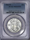 1962-D Franklin Half Dollar 50c PCGS MS64 FBL