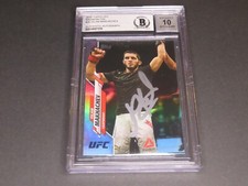 Islam Makhachev Signed 2020 Topps UFC Rainbow Foil Card #26 Auto Beckett BAS COA