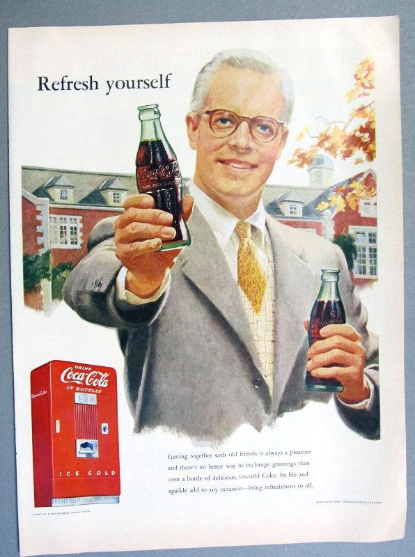 10x13.5 Original 1952 Coca Cola Ad REFRESH YOURSELF | eBay