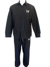Men's Black WA 2PCS Outfit. XXL. 100 Polyester. Long Sleeve. Shirt and Pant
