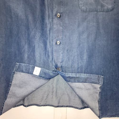Acorn Bob Goldfeder Italian Denim Blue Medallion Button Shirt Oversized XL 90’s - Picture 11 of 11