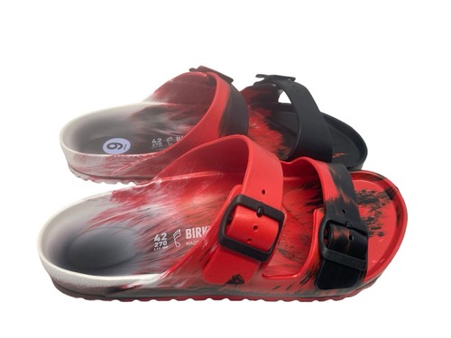 New Birkenstock Arizona EVA Multi Color Black White Red Reg Men's 9/ Women's 11 - Picture 3 of 9