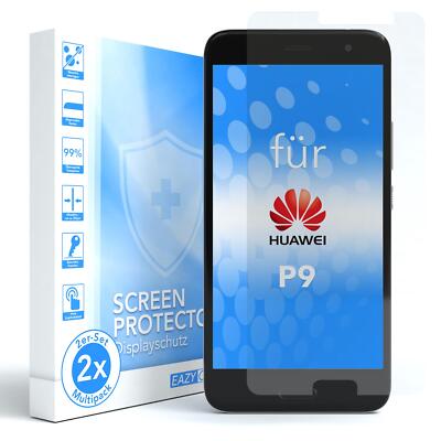 EAZY CASE 2x Displayschutzglas für Huawei P9 Schutzglas Folie Hart Glasfolie 9H