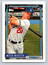 1992 Topps 233 Mitch Webster Los Angeles Dodgers