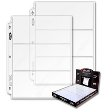 50 - 3 1/2 x 8 Currency Dollar Page Protectors by BCW Pro3C fit in 3 ring binder