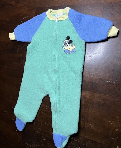Vintage Baby Mickey Collection Newborn Footie Pajamas Fleece - Picture 2 of 9