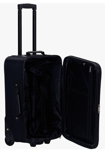 Rockland Pasadena Softside Spinner Wheel Luggage, Black/Gray, Carry-On 20-Inch - Picture 3 of 4