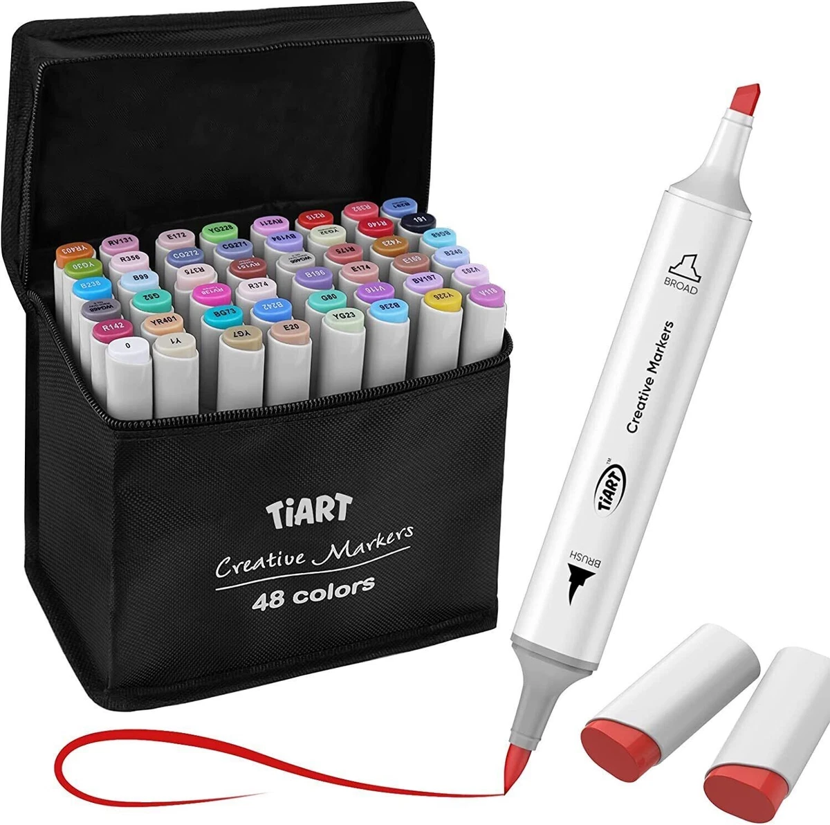 Alcohol-Based Markers Set, Double Tipped Fine&Chisel Art Marker