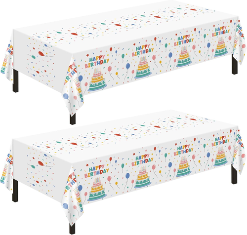 2 PCS Disposable Rectangular Tablecloths,Birthday Tablecloths, Waterproof Rectan