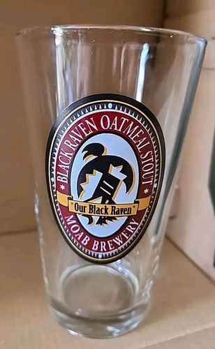 Black Raven Oatmeal Stout Moab Brewary Moab Utah Pint Beer Glass - 第 1/5 張圖片