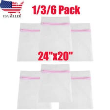 Mesh Laundry Washing Bag (24"x20"/60x50cm) for Sorting Washing Clothes 1-12 Pack