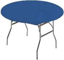Creative Converting Round Stay Put Plastic Table Cover, 60-Inch, Royal Blue