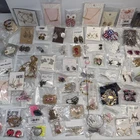 Costume Jewelry Lot Earrings Bracelets Necklaces Rings Antique 110 Pieces