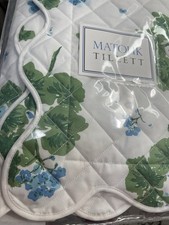 245 Matouk Italy New 1pc EURO Sham Quilted 500TC Percale Geranium Blue