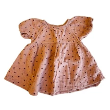 Quincy Mae Bella Dress Hearts Baby Girl 0-3 Months Soft Cotton Dress