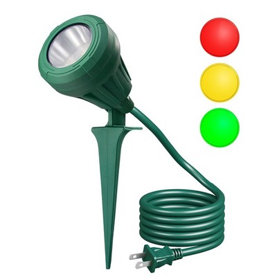 120V Spotlight Outdoor, 500LM Waterproof LED Spot Light with 3 Extra Lenses