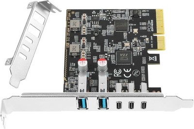 PCIe USB C 3.2/3.1 Gen 2 Expansion Card, 5 Port (3 Type-C + 2 Type-A) PCI-E A...
