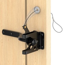 JIAHOO Self Locking Gate Latch with Spring Cable Pull, Automatic Lever Latch ...