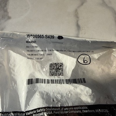 Genuine Ford Bolt W500565-S439 pkg of 6