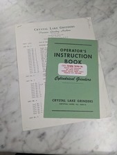 CRYSTAL LAKE GRINDERS OPERATOR SERVICE MANUAL...