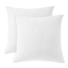 100 Egyptian Cotton 600 TC Waffle Weave Throw 26" x 26" Pack of 2 White