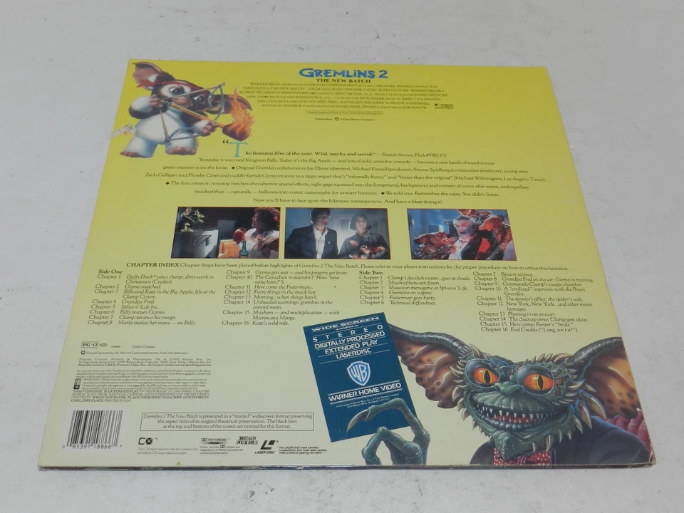 Gremlins 2 The New Batch - Widescreen Edition (1990) - Extended Play Laserdisc - Image 2 of 2