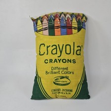 Vintage Crayola Crayon Box Fabric Pillow RARE