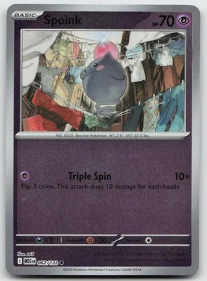 PO-01 Reverse Holo Spoink 062/132 Common ME01: Mega Evolution
