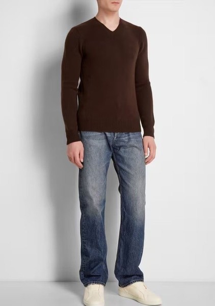 Men Banana Republic Sweater Brown Cashmere L