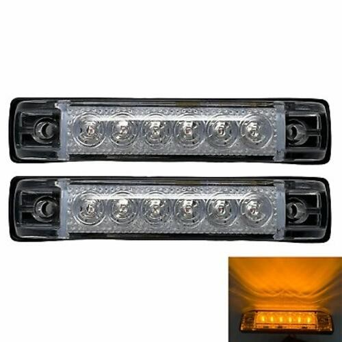 4"x1" Clear Lens Red Amber 6 Led Slim Trailer Side Marker Clearance Lights 12V - Bild 4 von 17