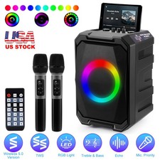 Wireless Party Speaker LED Light TWS Party Speaker FM Radio Speaker for Party US