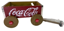 Coca-Cola Wooden Wagon Classic Red Collectible Display Piece New Open Box