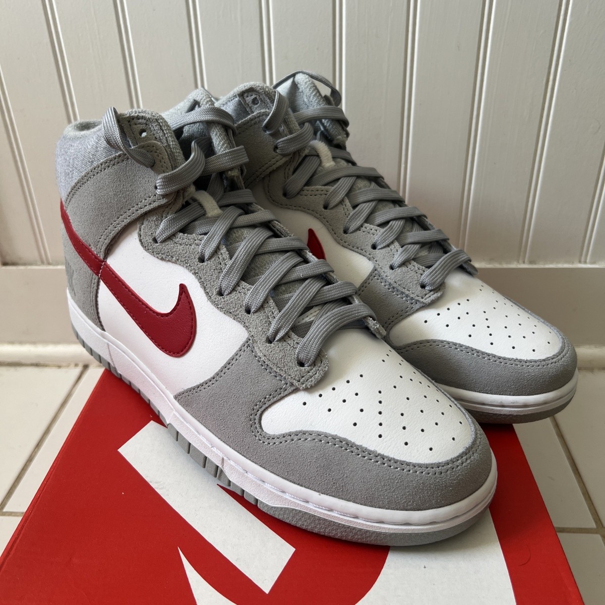 Nike Dunk High Retro SE Light Smoke Grey/White/Gym Red DJ6152-001 