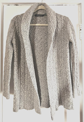 Irelandseye Dublin Ireland womens S/M WOOL CASHMERE gray knit cardigan 1 button