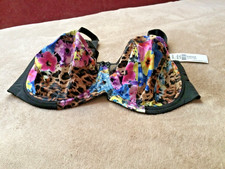 Goddess 40H Kayla Black/Floral Print Underwire Bra Style 6162BLC NWT