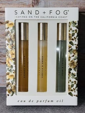 Sand + Fog 3pc Perfume Oil EDP Discovery Set Orange Blossom, Vanilla Amber, Pear