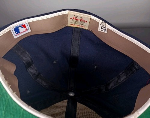 Vintage New Era California Angels MLB Leather Sweatband Fitted Hat Size 7 5/8 - Picture 8 of 10